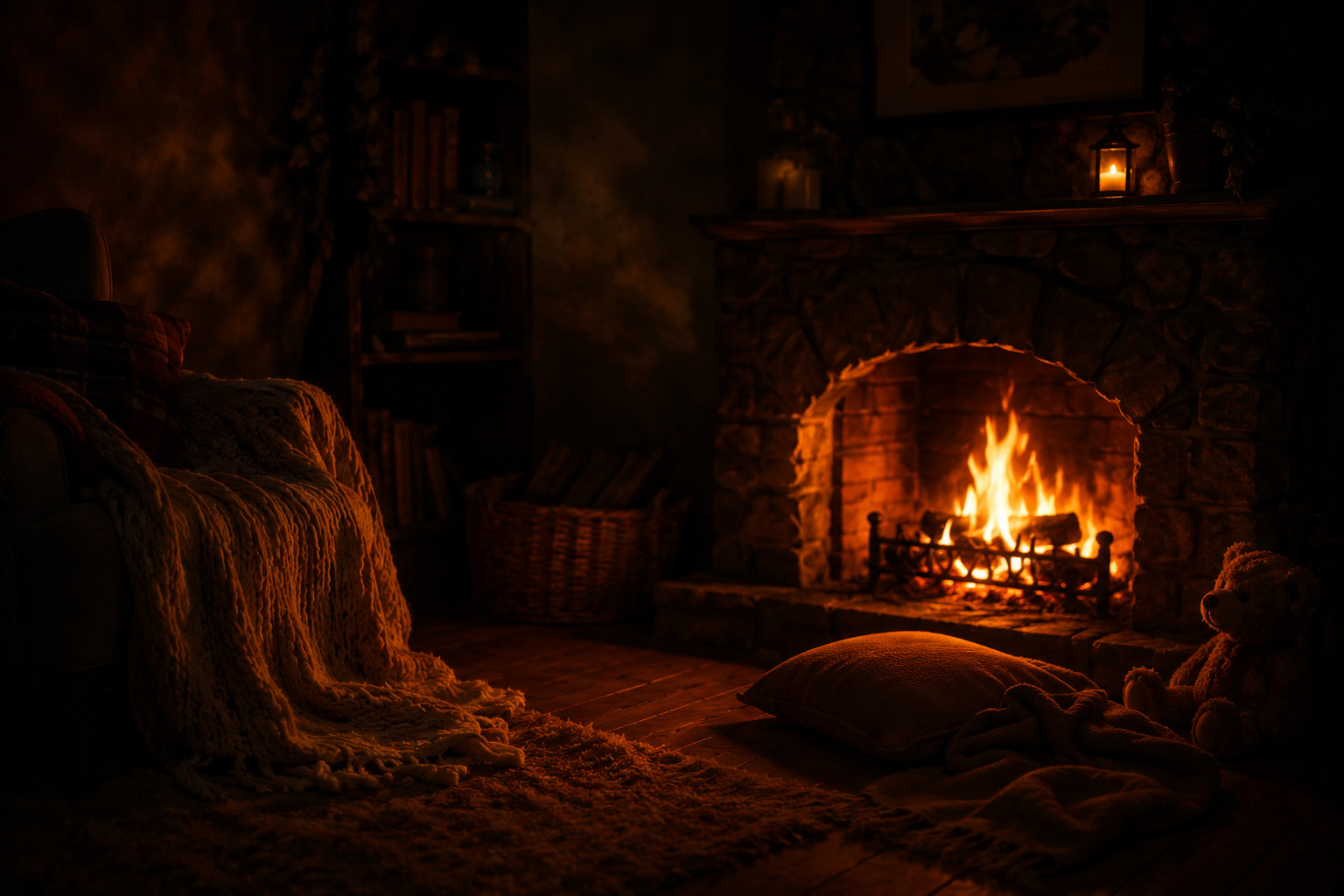 By the Sleepy Fireplace
