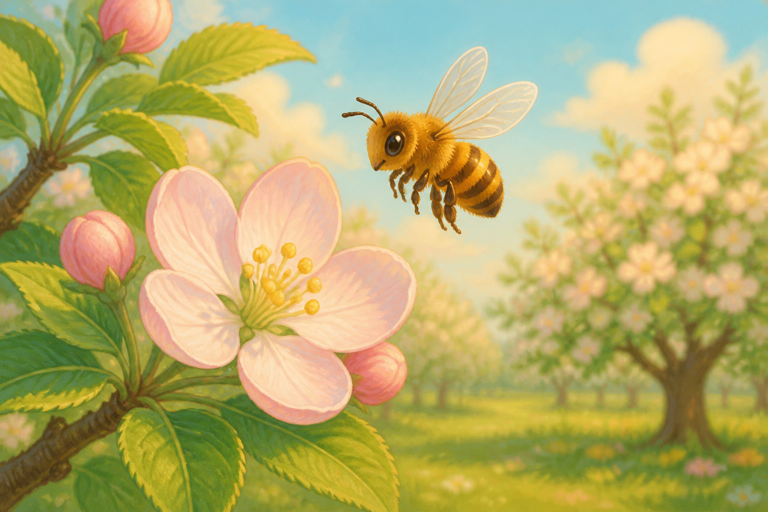¿Qué le pasa a una flor después de que la visita una abeja?
