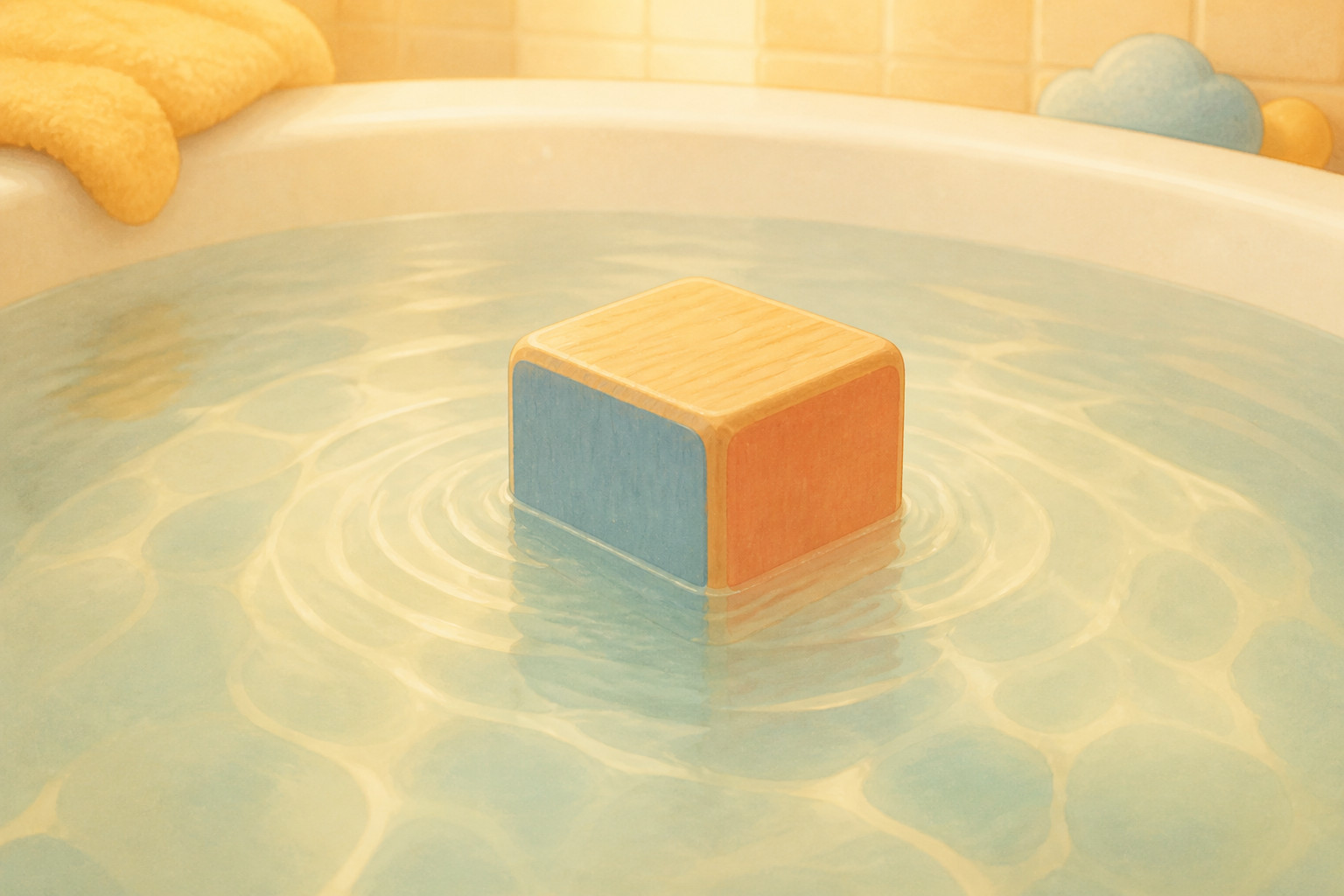 ¿Por qué flota un bloque de madera?