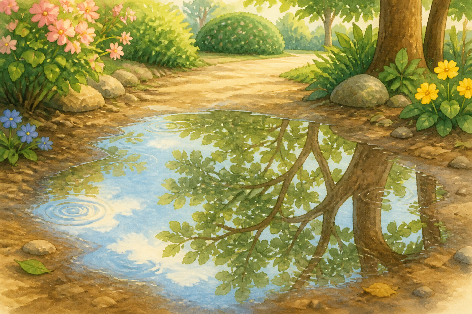 ¿Por qué tiembla el reflejo en un charco?