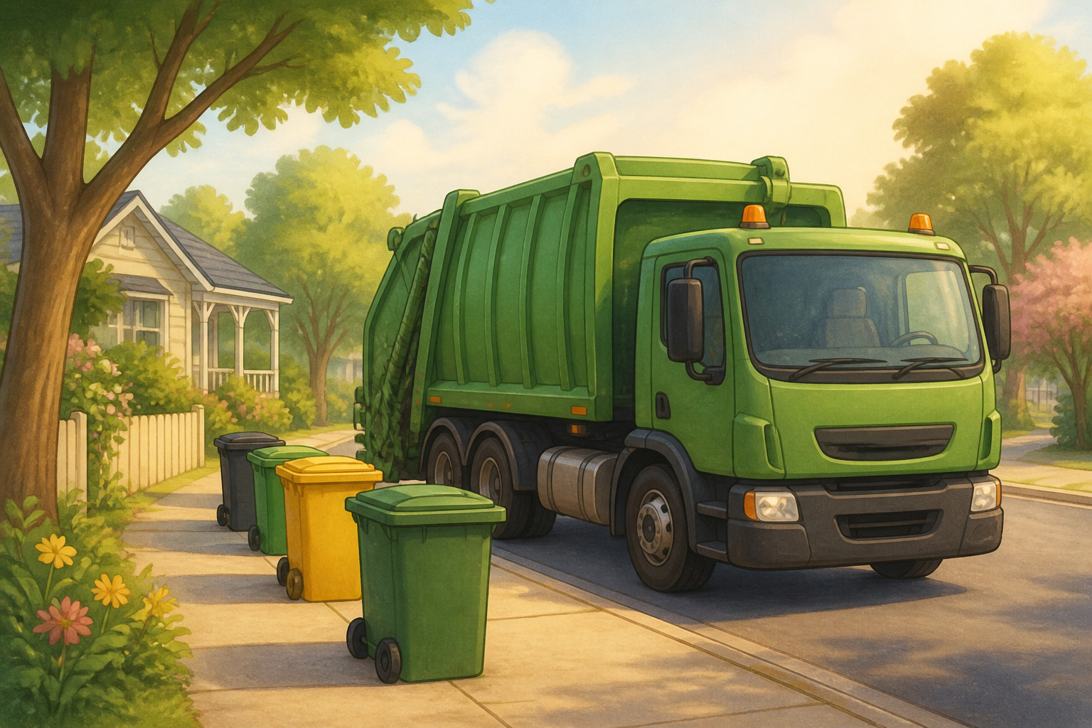 ¿Cómo levanta un cubo el camión de la basura?