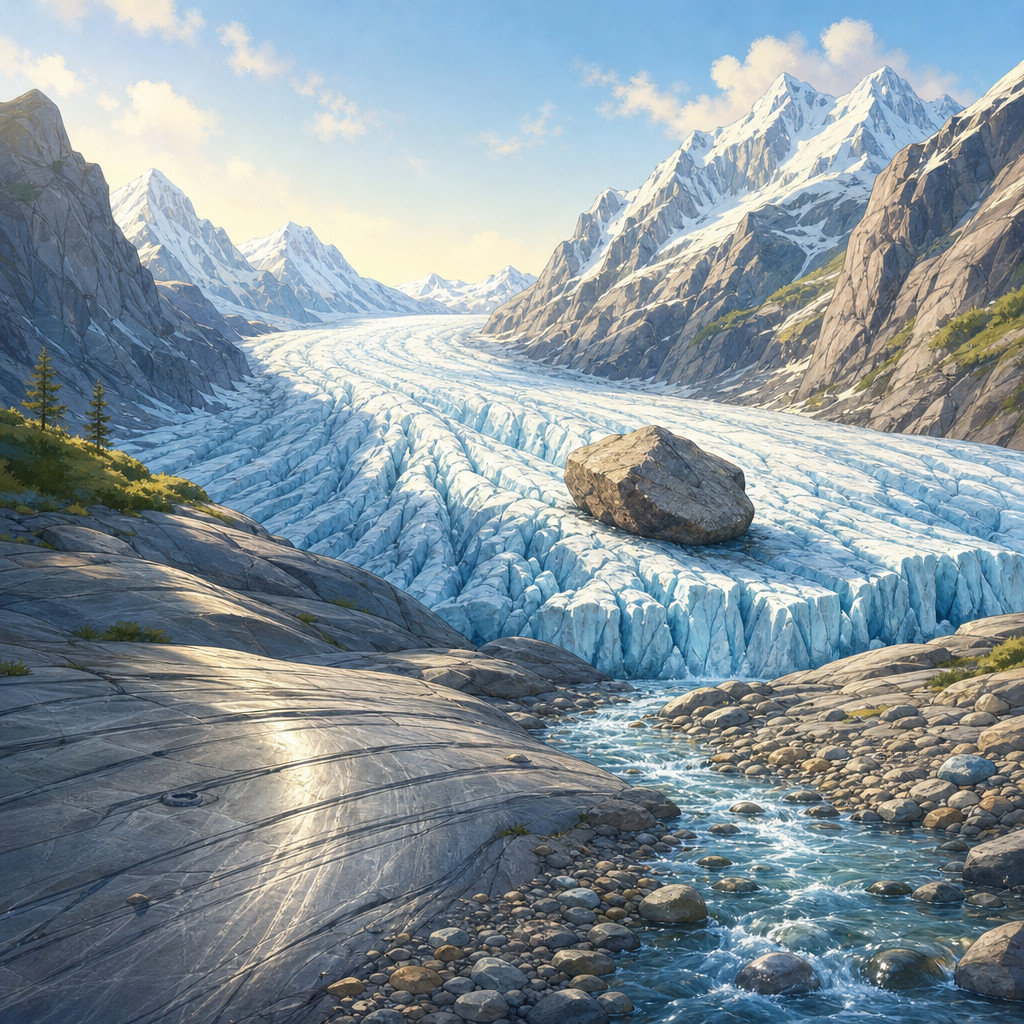 El hielo cambia el paisaje