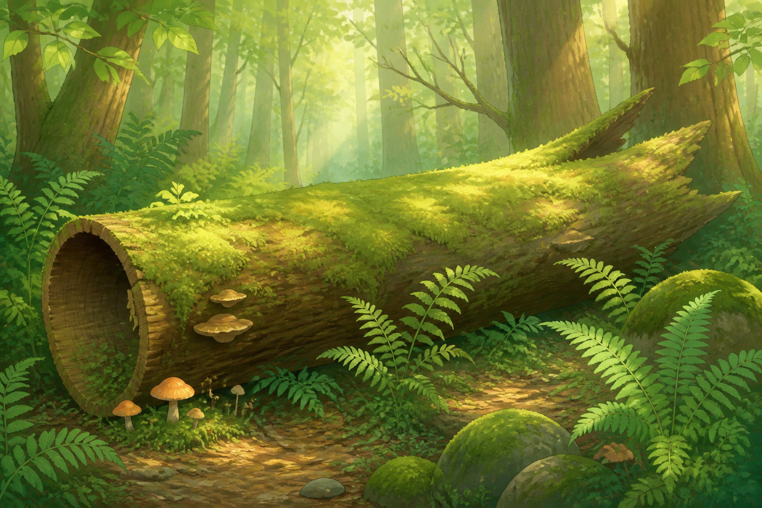 ¿Qué cambia en el suelo del bosque cuando cae un árbol?