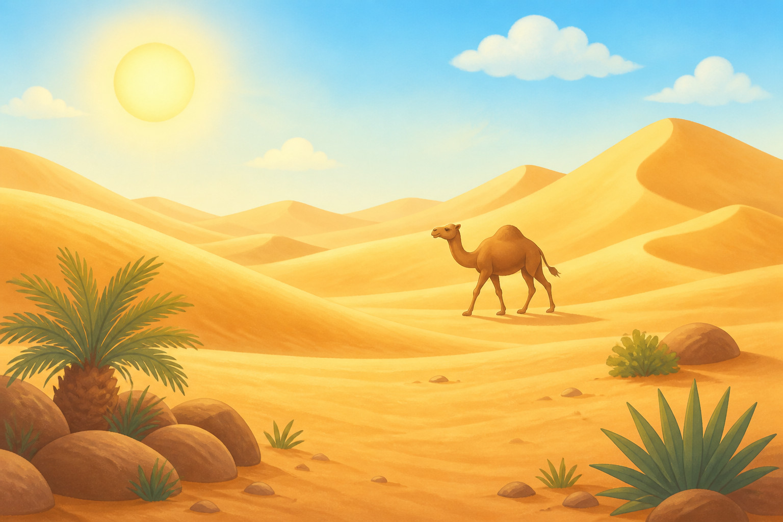 ¿Cómo vive un camello en el desierto?