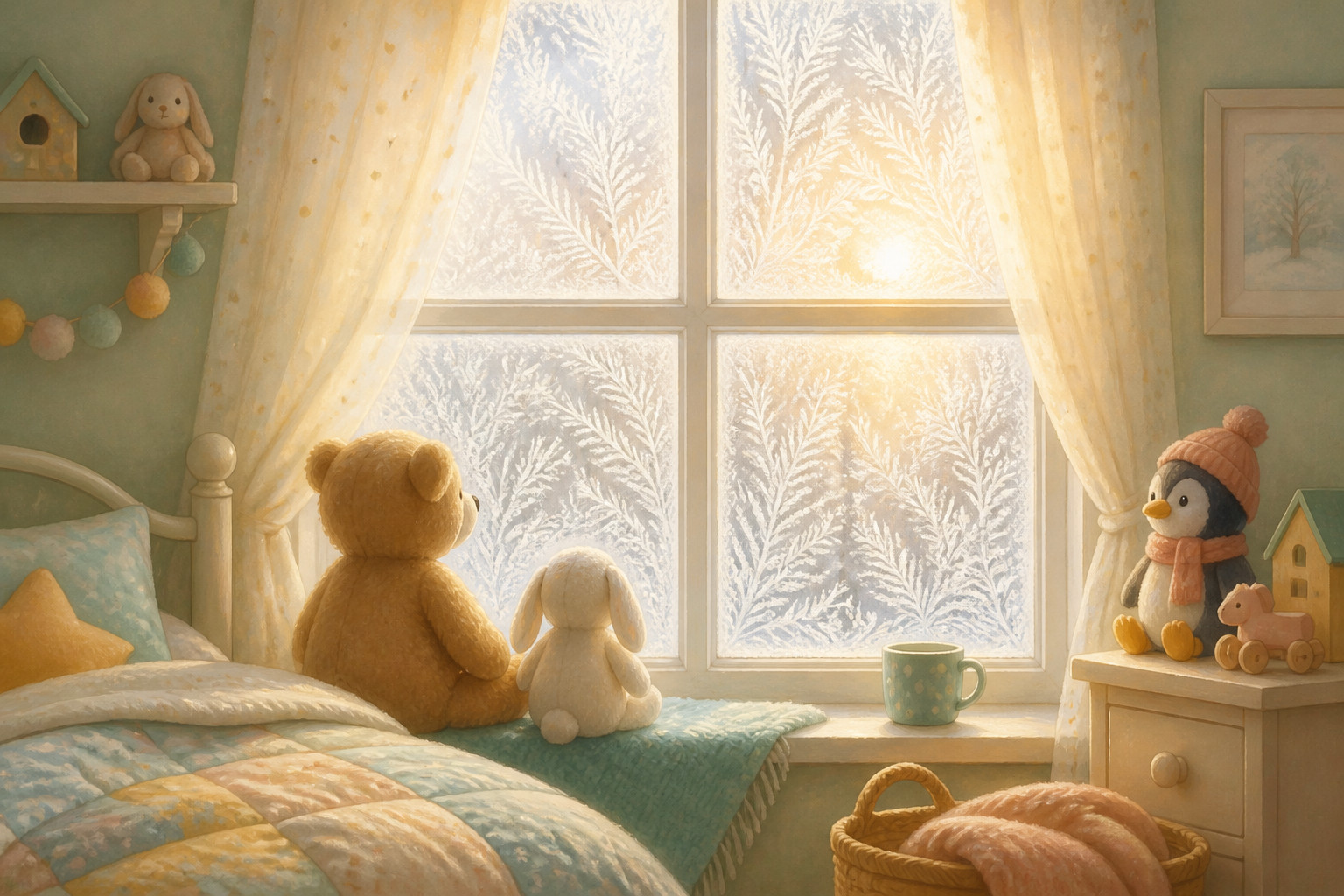 ¿Cómo llega la escarcha a la ventana por la noche?
