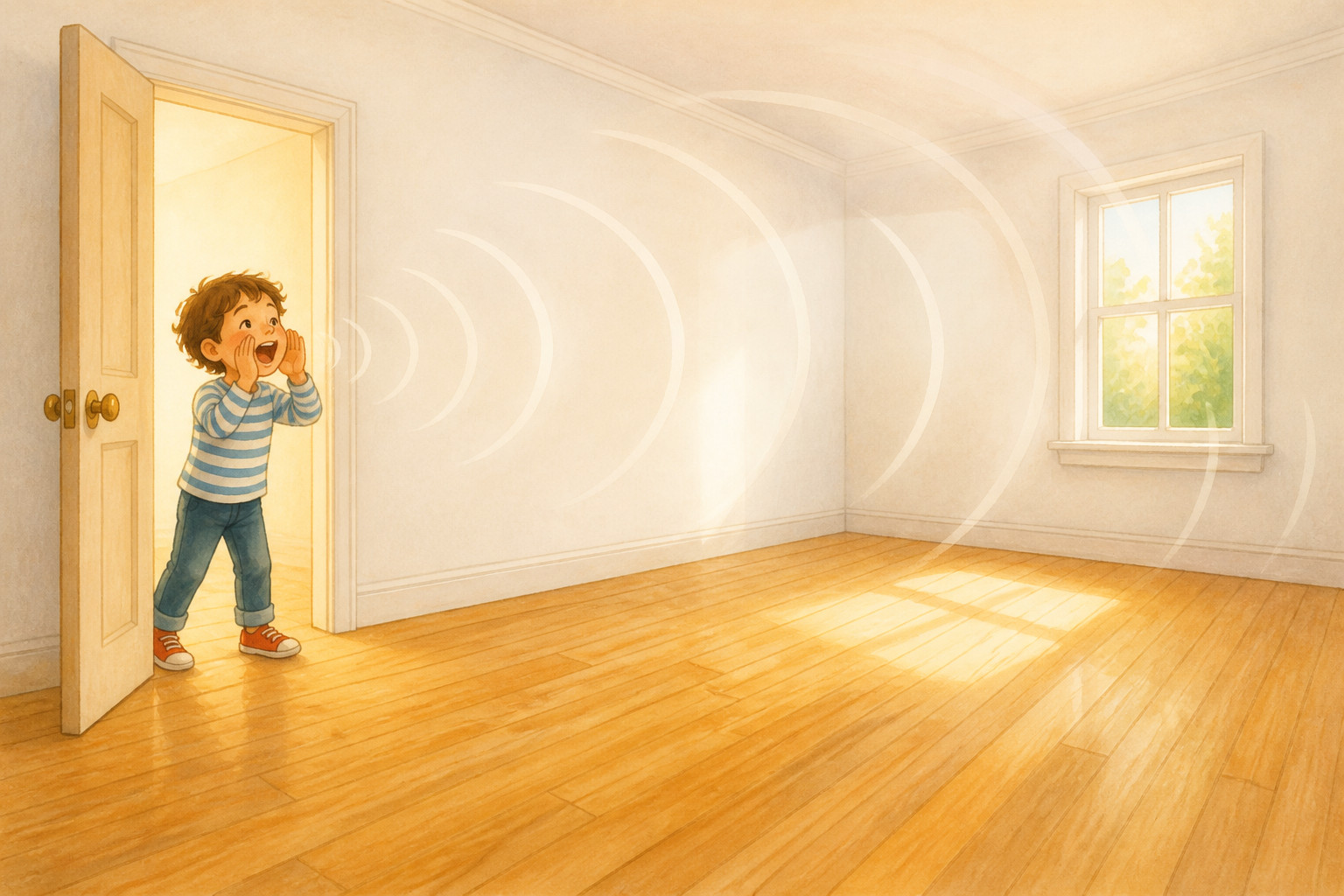 ¿Por qué las voces suenan con eco en una habitación vacía?