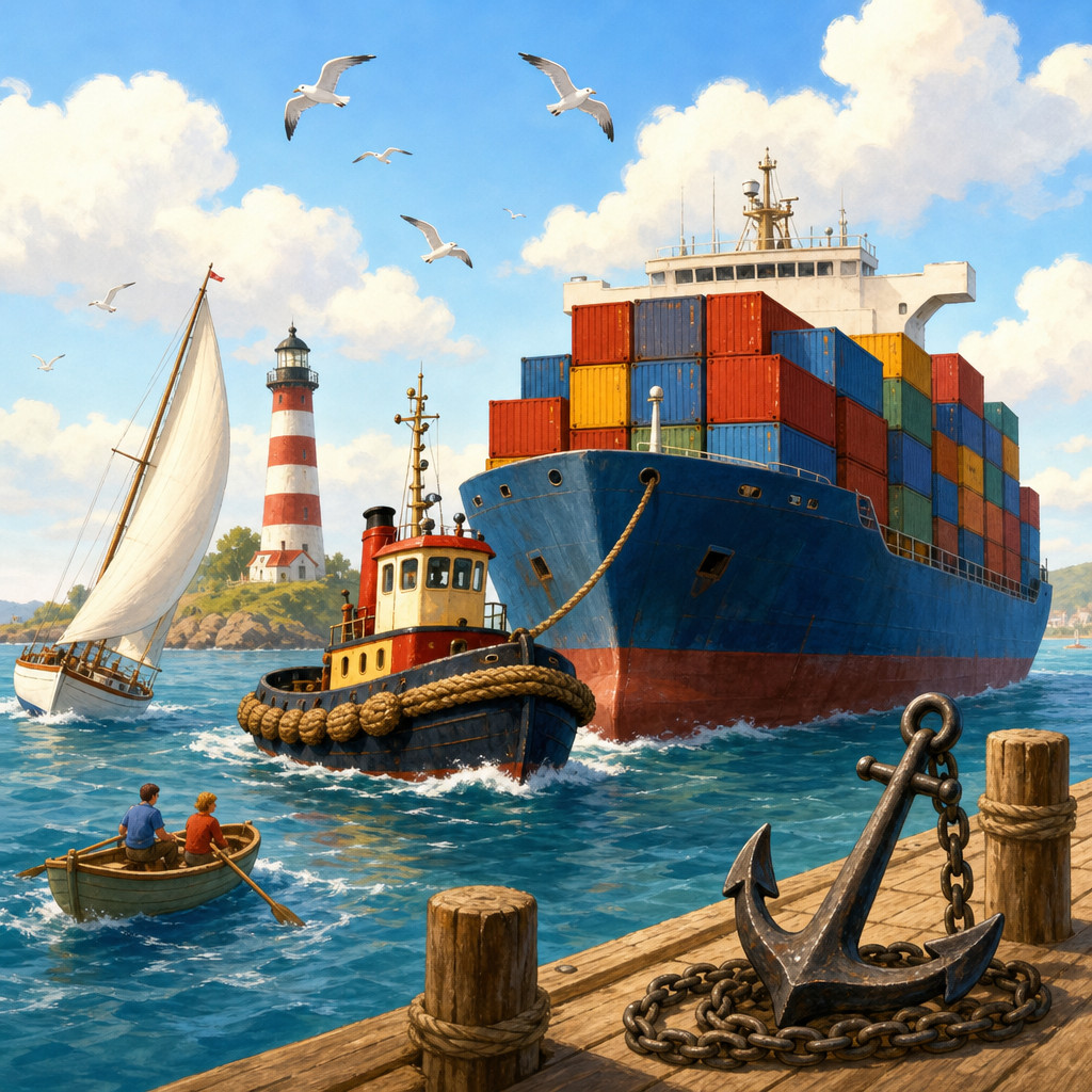 Barcos, buques y puertos animados